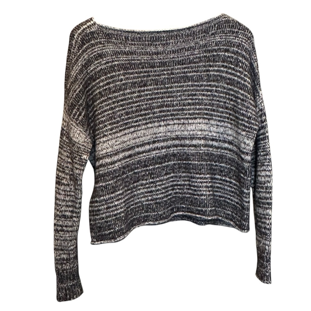 (Sold) Madewell Gray  White Merino Wool Mohair Yak Hair Blend Sweater X Small - Picture 5 of 9